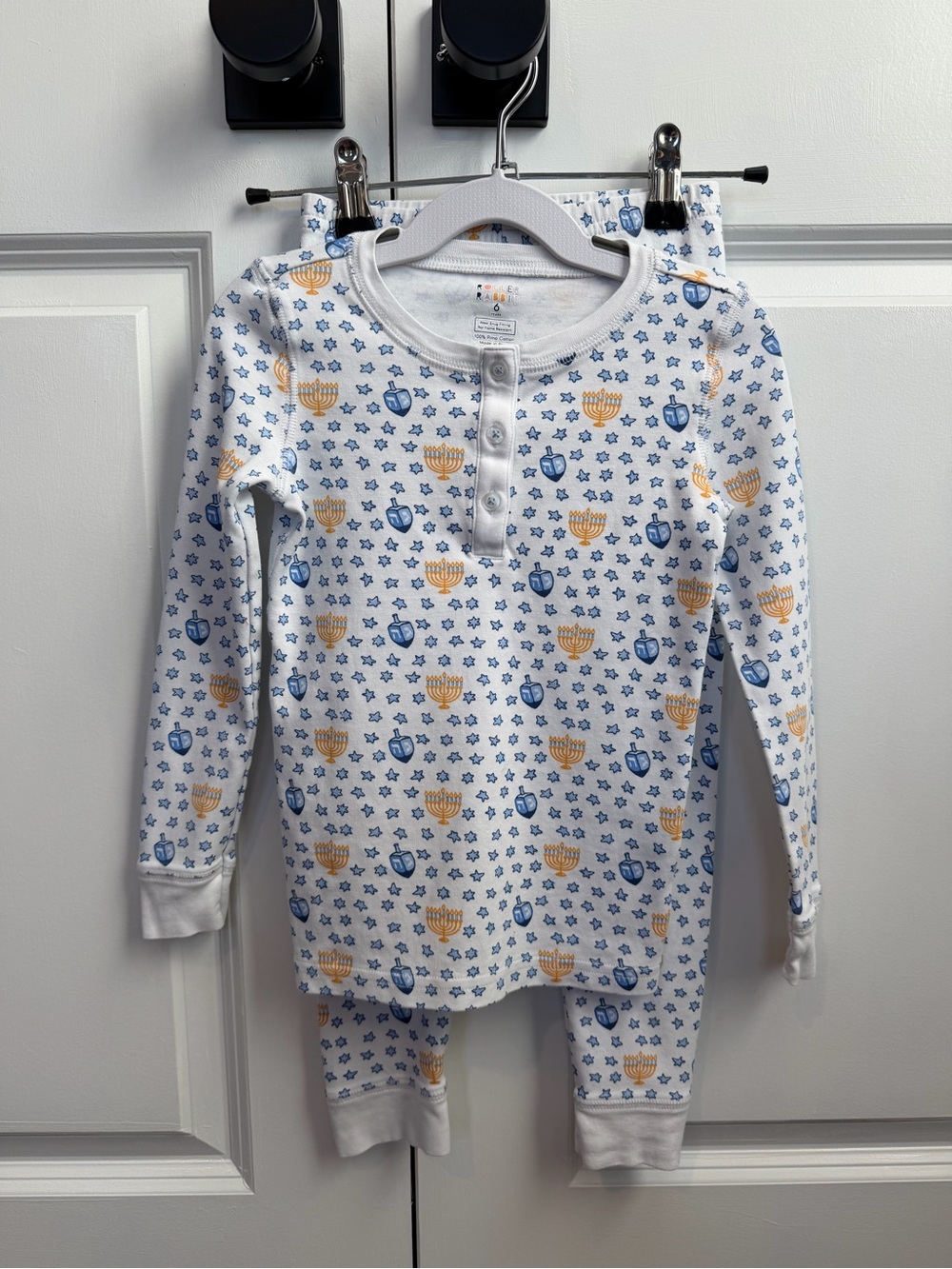 Roller Rabbit Kids Unisex Festival Of Lights Hanukkah Pajamas Size 6